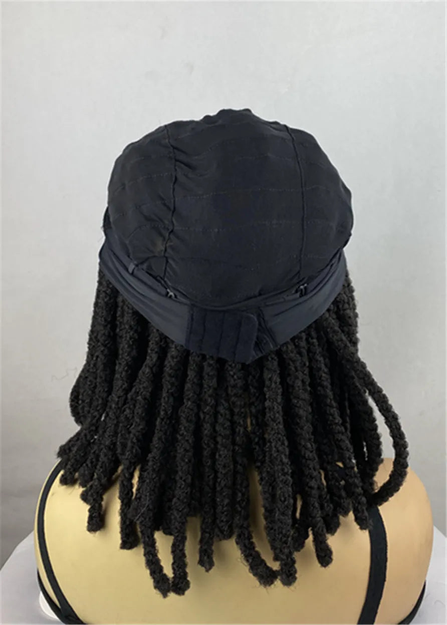 Afro American Crochet Braid Hairstyle Headband Synthetic Wavy Hair Wigs With Band 20Inches