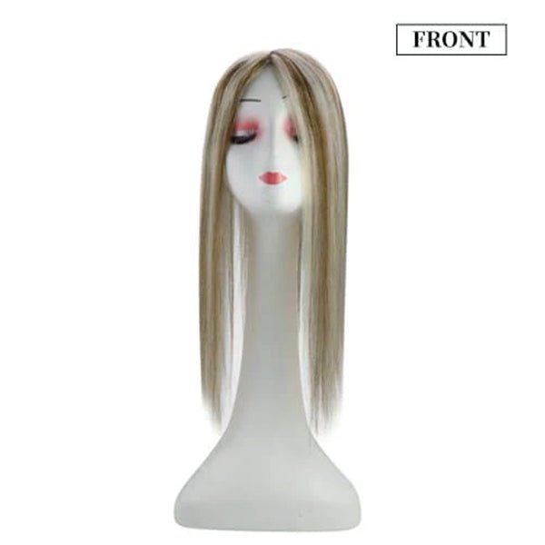 Hair Topper 5"*5" Base Real Human Hair Highlight Blonde Wigs Hair Piece