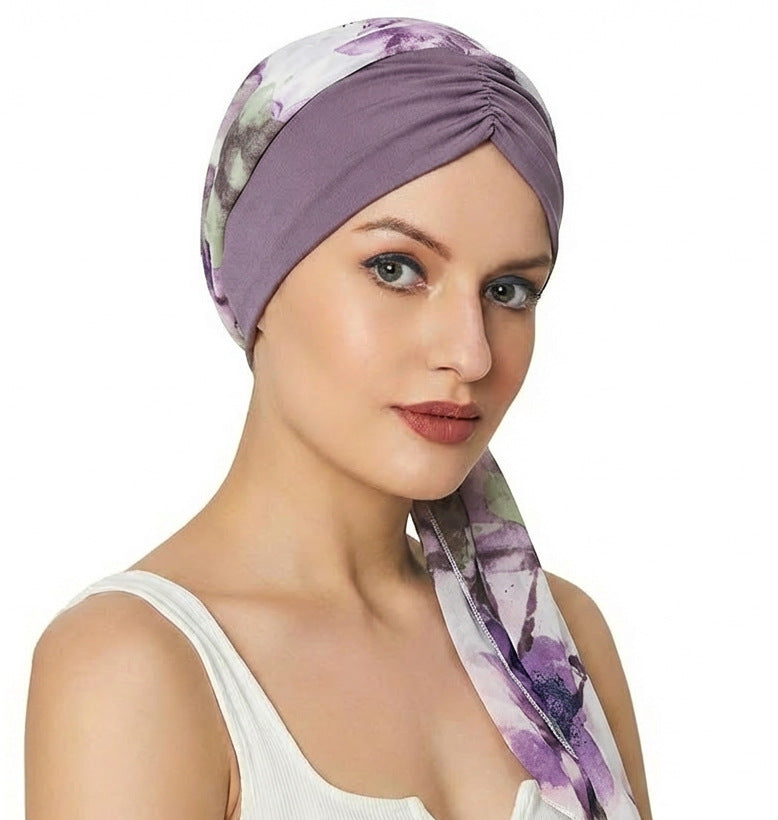 Cross-Border Custom Chiffon Ribbon Outdoor Beach Headscarf Professional Headscarf Factory Custom-Made According to Sample Jdt-456C