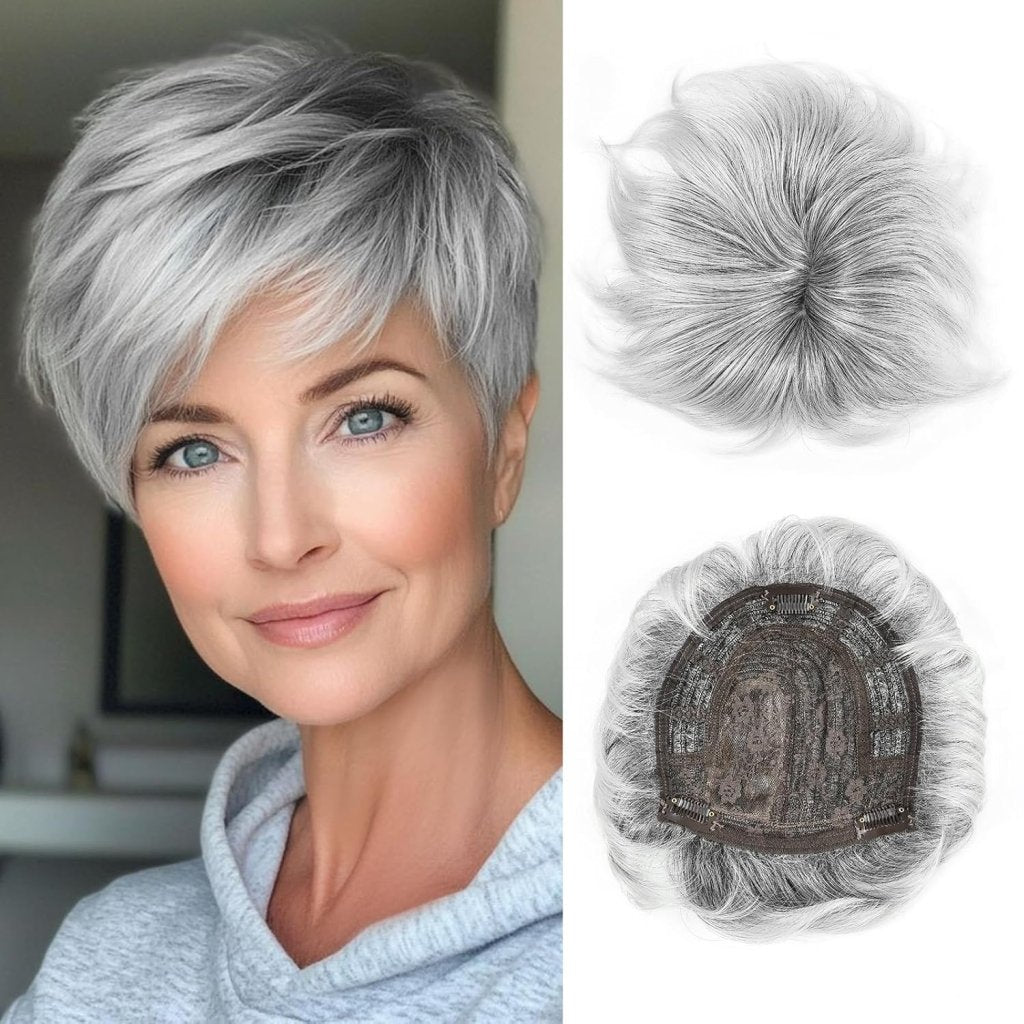 Hair Toppers with Thinning Hair Bangs 360°3D Cover Toupee Hair Pieces for Women Wig with Bangs