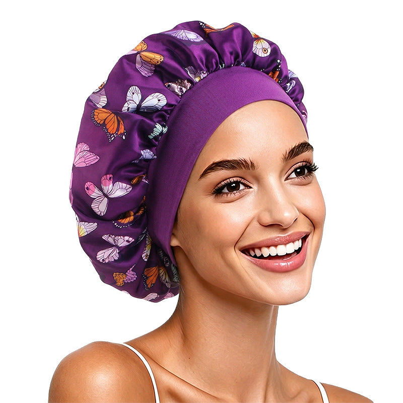 Foreign Trade Custom Logo Satin Sleep Cap, Imitation Silk Shower Cap, Beauty Care Cap, Professional Sleep Cap Factory