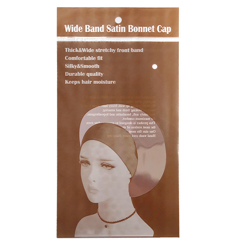 Satin Nightcap Wide-brimmed Hair Band Round Hat Tape Hat Beauty Salon Home Hat TJM-301