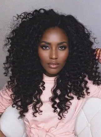 Clip In Capelli Umani Ricci Crespi Afroamericani 7 PZ Clip In Extensions Per Capelli