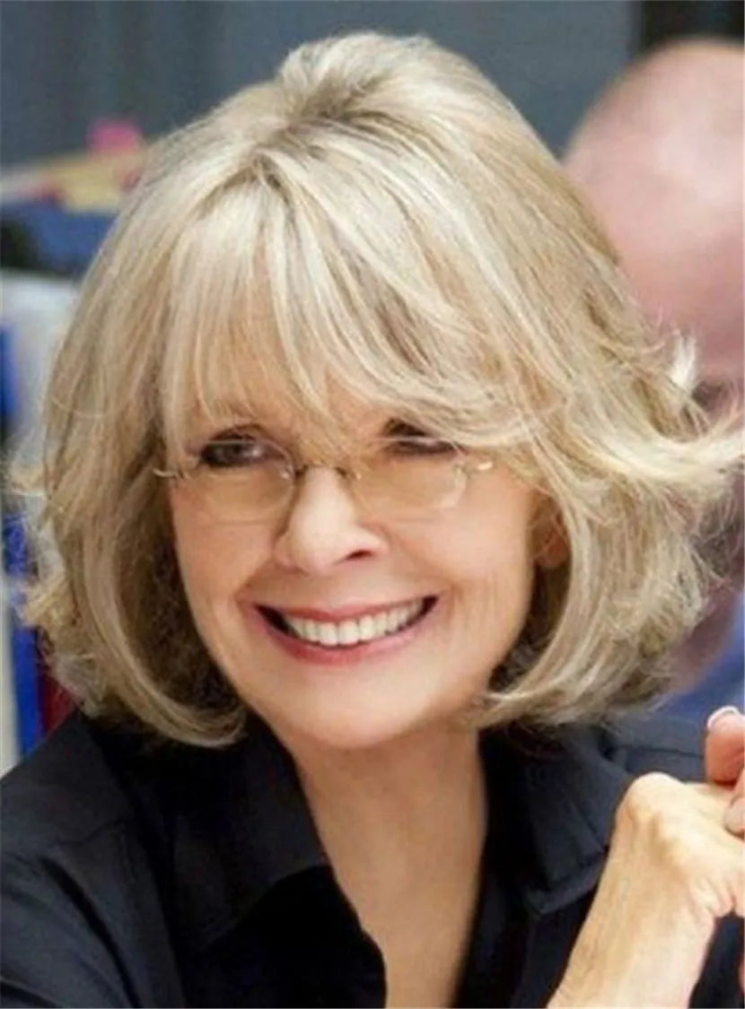 Short Natural Elegant Bob Straight Human Hair Capless Women Wig 10 Inches