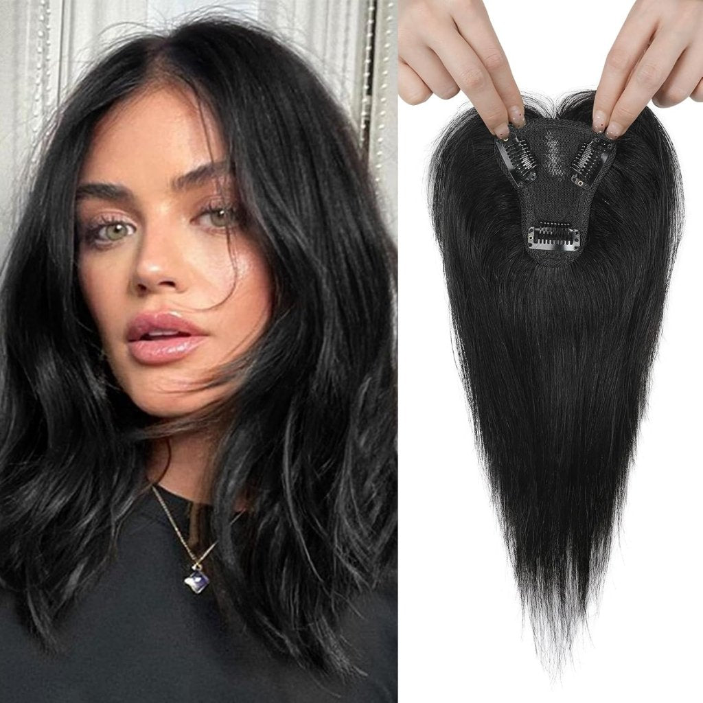 Real Human Hair Topper10 inch Women for Thinning Hair Swiss Base Hairpiece