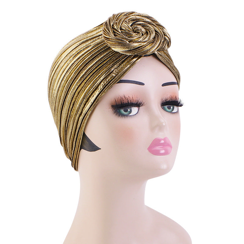 African bronzing snail plate Flower headscarf hat ethnic Baotou cloth hat wedding hat JDT-55