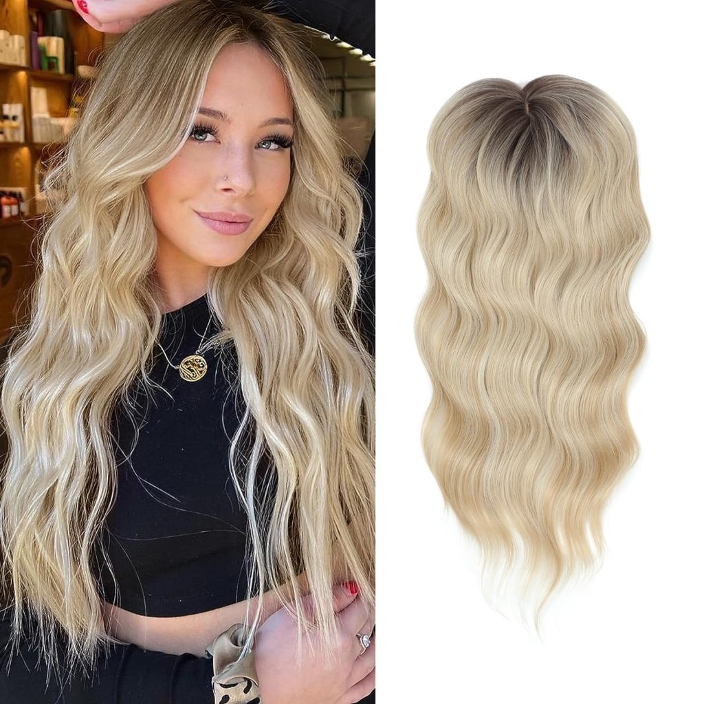 20Inch Wavy Hair Topper for Women Add Volume&Cover Thinning Hair with Natural Looking Hair Piece