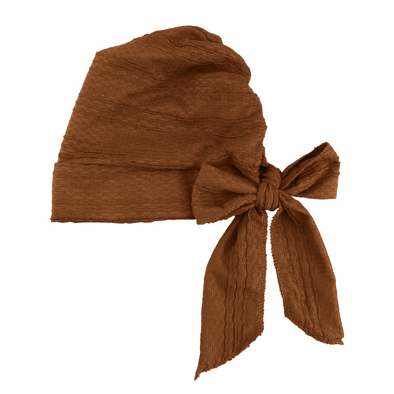 Cross-Border Supply Pleated Style Ribbon Headscarf Hat, Head Wrap Hat, Hair Care Band Hat, Chemotherapy Hat Jdt-31D