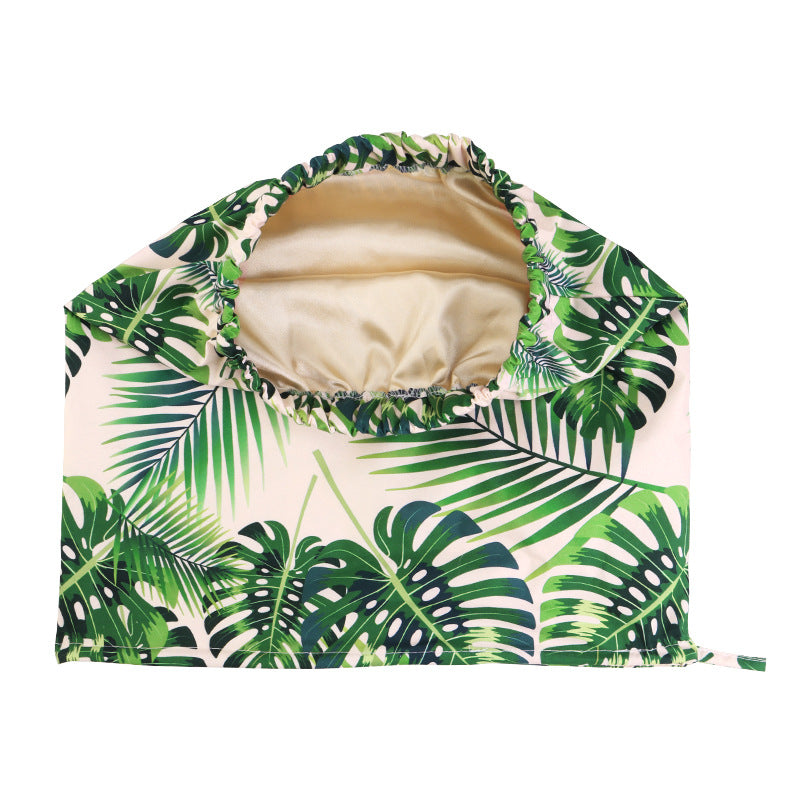 Cross border adult double-layer waterproof shower cap, colored Ding lined sleeping cap, kitchen makeup oil fume hood JDY-529