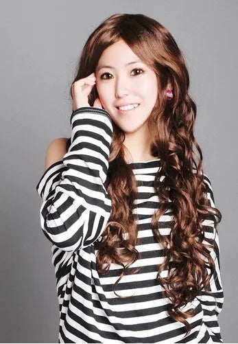 Fashion Natural Long Wavy 24 Inches Capless Wig