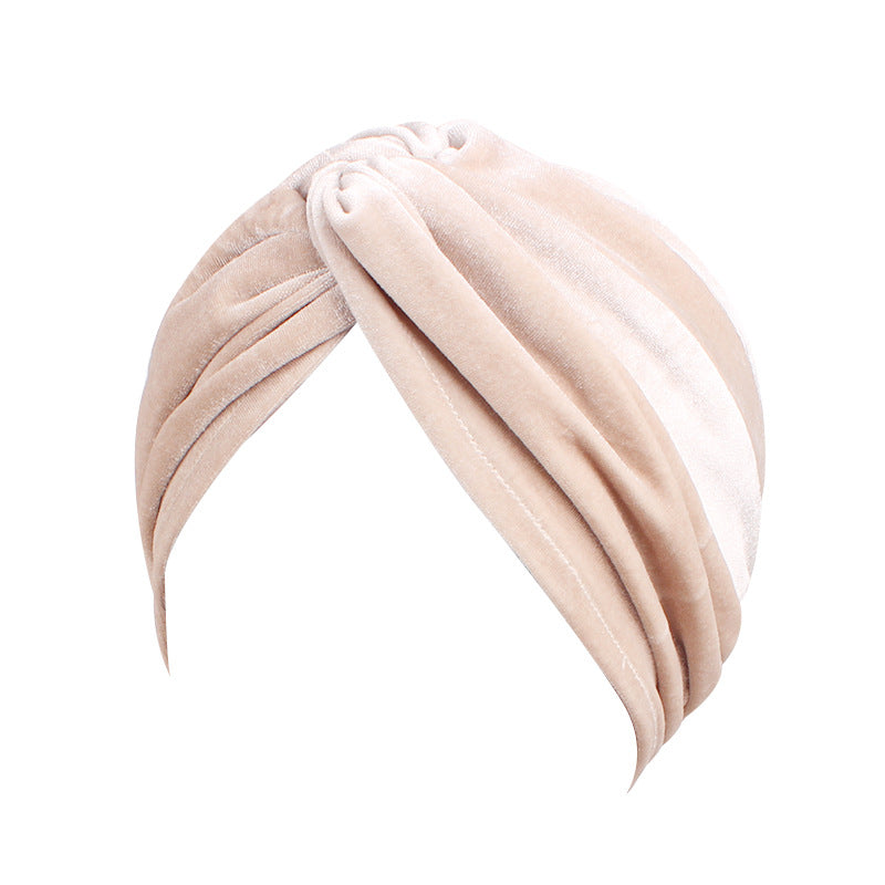 Cross-border velvet ethnic cap warm chemotherapy cap headscarf cap cross twist cap Amazon TJM-263