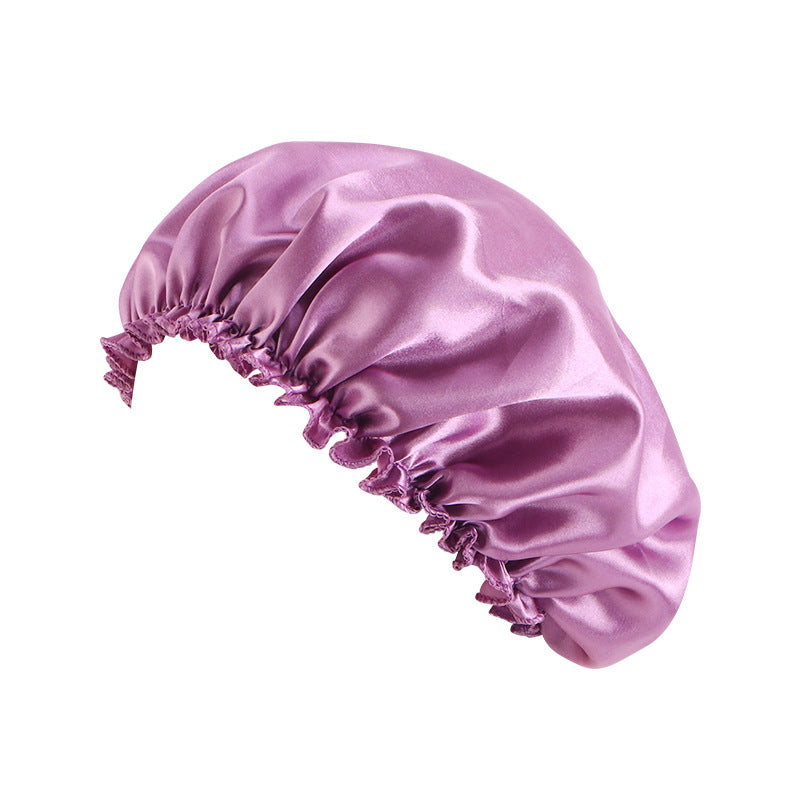 Satin lace nightcap shower cap beauty makeup cap silk home hat TJM-250
