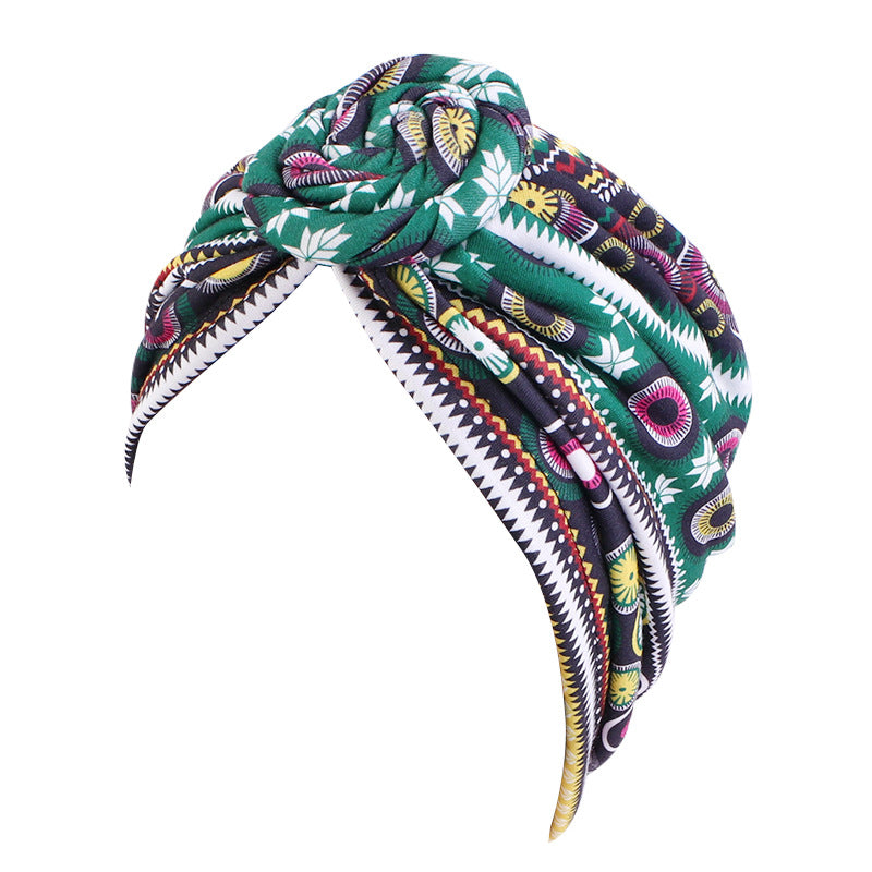Bohemian style donut turban hat knotted pullover cap ethnic hat TJM-342
