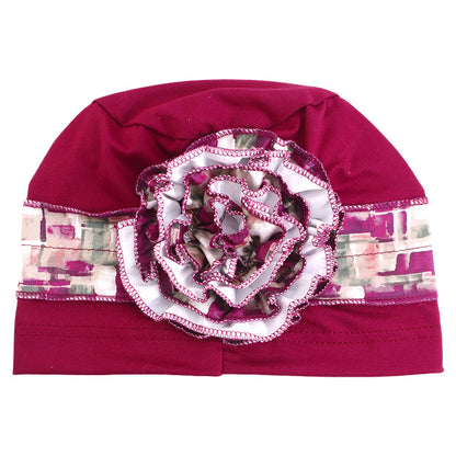 Amazon's New Hat with Large Floral Pattern on the Side, Headscarf Hat, Hair Loss Cap, Postpartum Head Wrap Hat Jdt-515