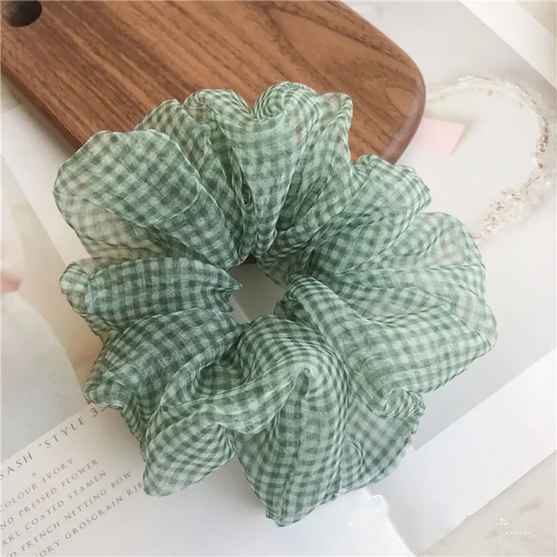 Korean Style Lady/Women's Plaid Pattern Yarn Material Hair Rope Accessories