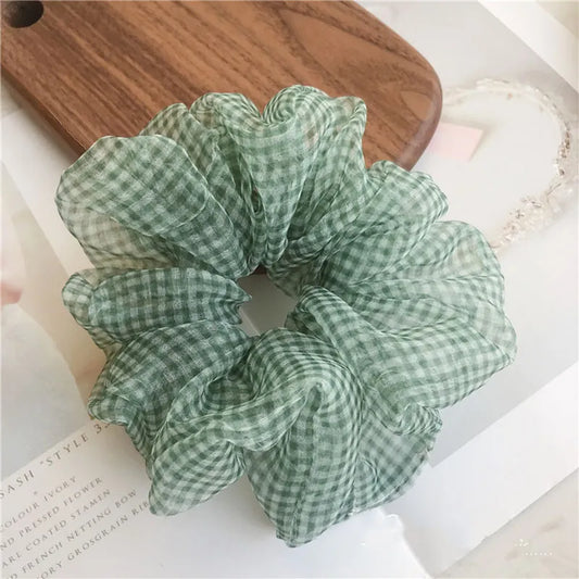 Korean Style Lady/Women's Plaid Pattern Yarn Material Hair Rope Accessories