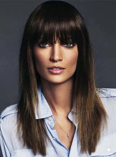 Youthful Medium Straight Capless Human Hair Wig 16 Inches