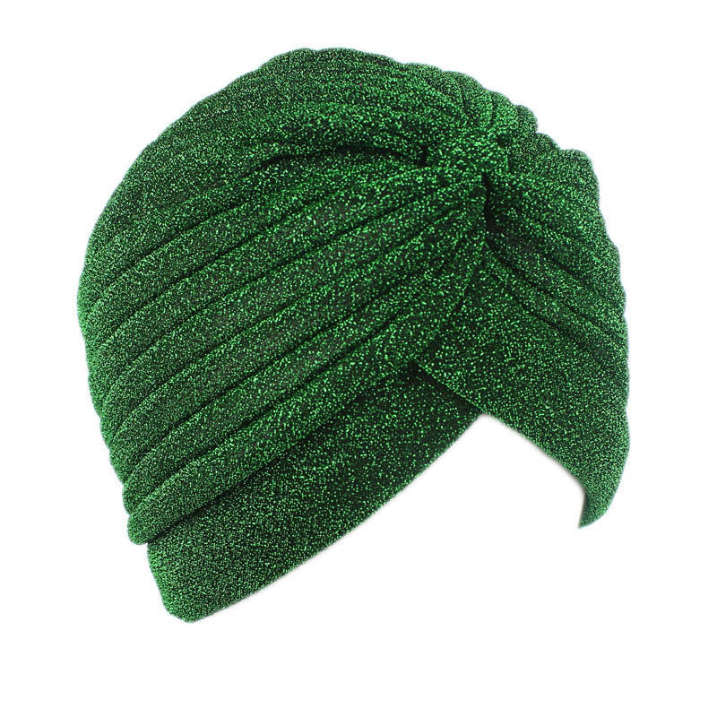 Ethnic Bright Silk Turban Hat Indian Hat Baotou Hat Chemotherapy Hat