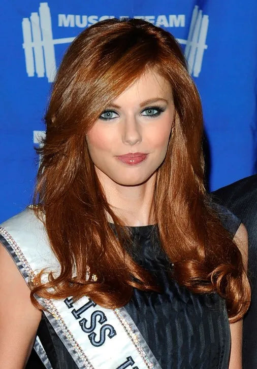 Sexy Amazing Side Part Hairstyle Miss USA Long Wavy Lace Wig Heat Resistant Hair 18 Inches