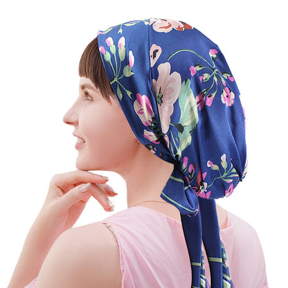New Color Ding Hood Women's Printed Tie Tape Hat Pastoral Style Ribbon Braid Hat TJM-226