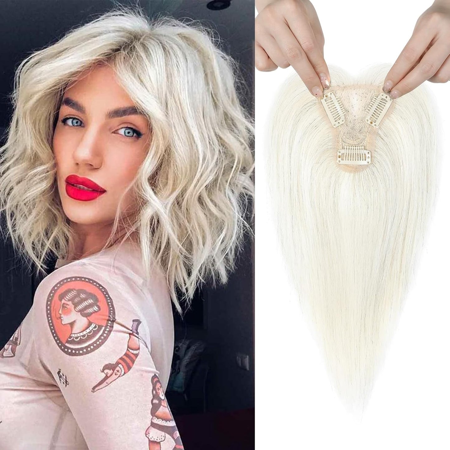 Real Human Hair Topper10 inch Women for Thinning Hair Swiss Base  Hairpiece