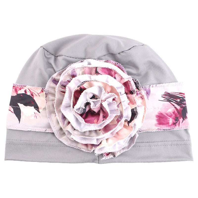 Amazon's New Hat with Large Floral Pattern on the Side, Headscarf Hat, Hair Loss Cap, Postpartum Head Wrap Hat Jdt-515