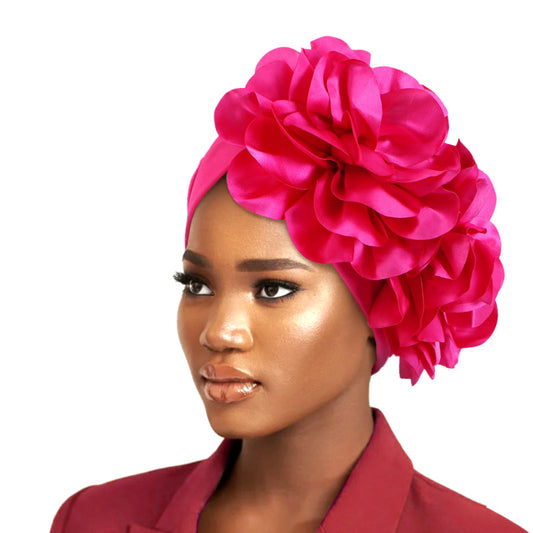Ethnic style oversized flower headscarf hat African style toe cap wedding party hat JDT-12D