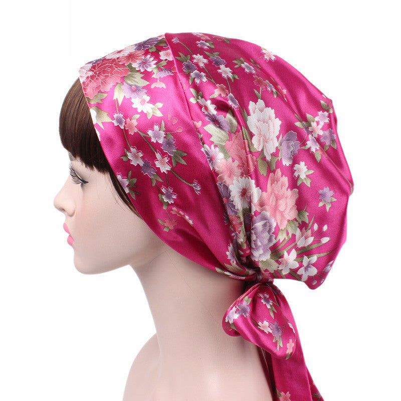New Color Ding Hood Women's Printed Tie Tape Hat Pastoral Style Ribbon Braid Hat TJM-226