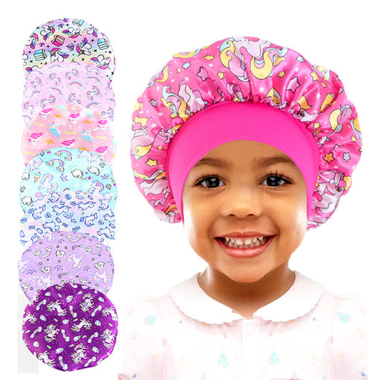 Children's Unicorn Cartoon Latin Nightcap Baby Tapes Hat Hair Conditioners Shower Cap JDKB-21A-2