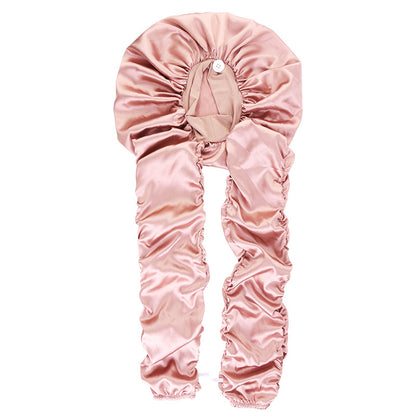 New Simulated Silk Elastic Long Sleeve Sleeping Hat for Women's Long Braid Beauty Care Hair Care Hat JDB-522B