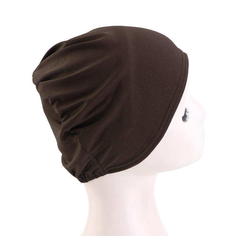 Cross-Border Hot-Selling Base Cap, Elastic Headscarf Hat, Head Wrap Hat, Solid Color Hair Protection Hat Tjm-262-1