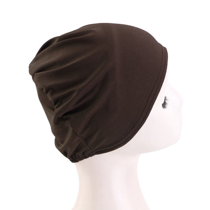 Cross-Border Hot-Selling Base Cap, Elastic Headscarf Hat, Head Wrap Hat, Solid Color Hair Protection Hat Tjm-262-1