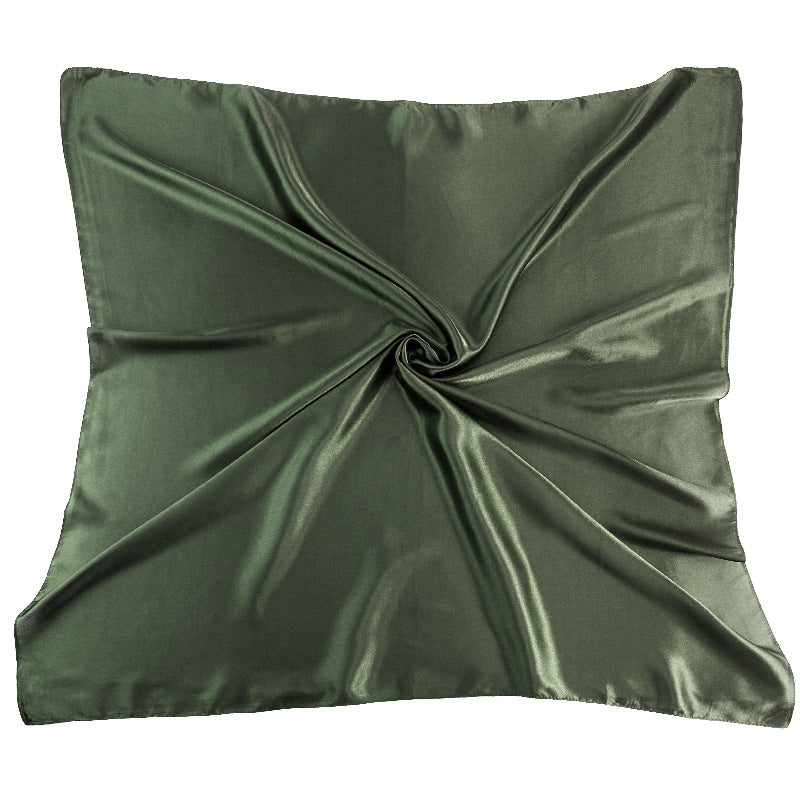 New Amazon Satin Square Scarf, Imitation Silk Pure Color Head Scarf, Ethnic Style Turban Hat Jdwj-28B