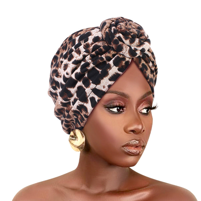 Amazon European and American ethnic style plate Flower headscarf cap elastic printing Indian cap chemotherapy cap TJM-342B