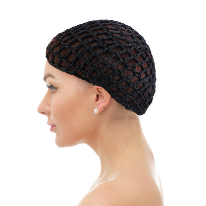 Solid Color Hand Crocheted Hair Care Mesh Hair Cover Headgear Nightcap Breathable FW-11