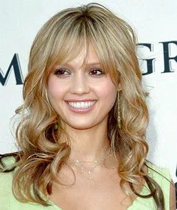 Custom 100%Human Real Hair Jessica Alba Celebrity Style 16 Inches Wig