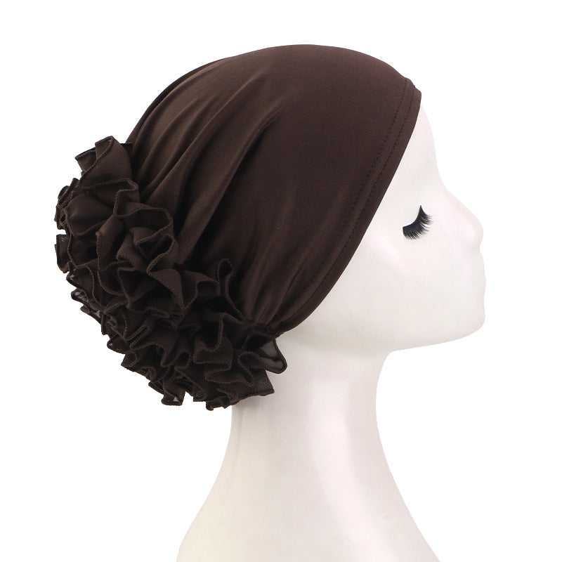 Amazon Cross-Border Hat Chiffon Large Floral Headscarf Hat Hair Loss Cap Head Wrap Postpartum Hat Jdt-504