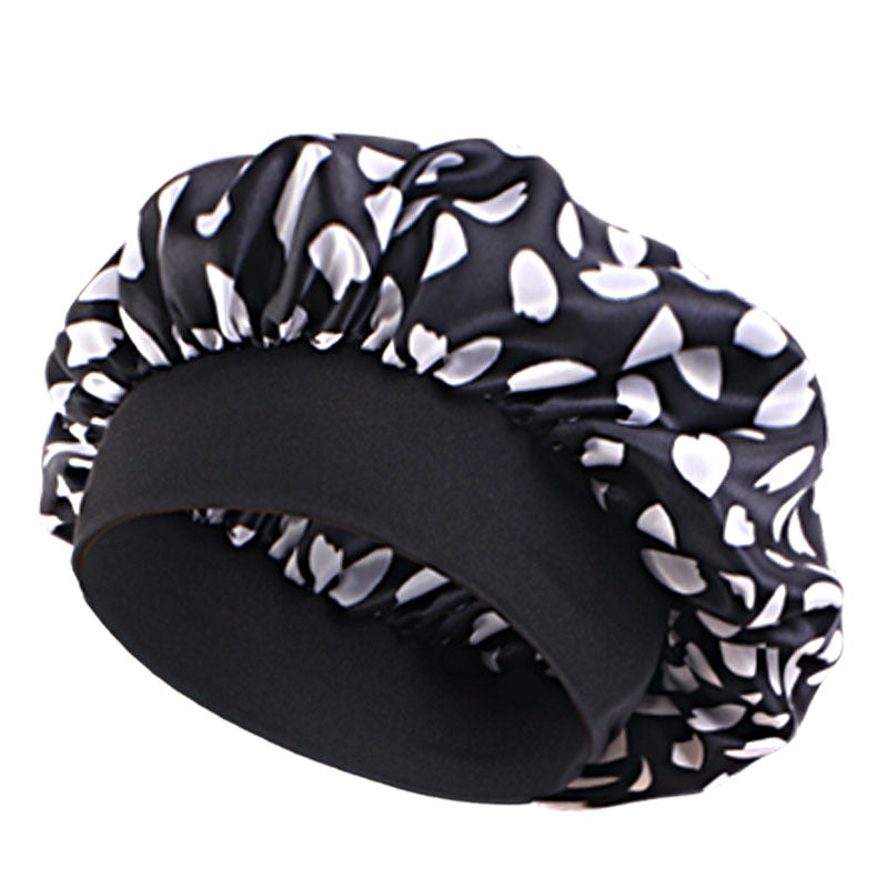 Amoeba wide-brimmed elastic hair band nightcap satin round CAP Beauty hair cap shower cap satin bonnet