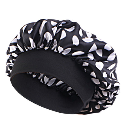 Amoeba wide-brimmed elastic hair band nightcap satin round CAP Beauty hair cap shower cap satin bonnet