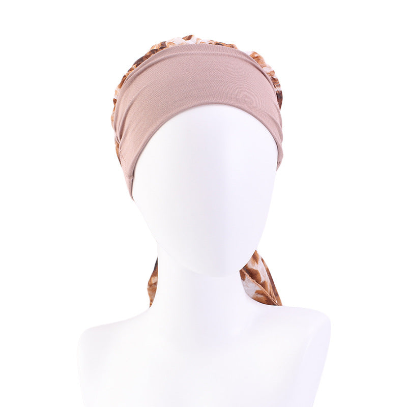 Elastic cotton hair band scarf hat chiffon ribbon headscarf cap toe cap all-match clothing hat