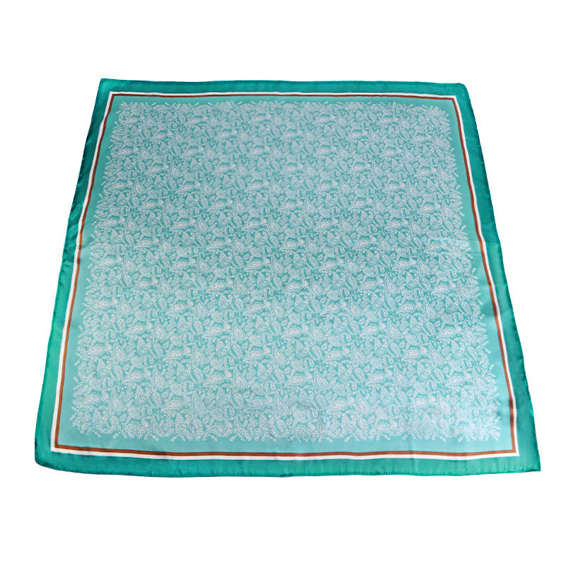 Amazon Women's Satin Square Scarf Imitation Silk Printed Head Scarf Silk Scarf Turban Hat Jdwj-28A