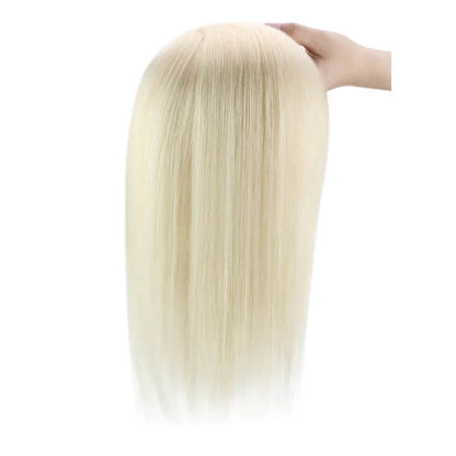Hair Topper Real Human Hair 5"*5" Base Platinum Blonde