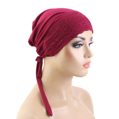 New Lace Accessory Headscarf Hat, Elastic Band Head Wrap Hat, Hair Protection Hat, Cross-Border Hat Jdt-31-1B