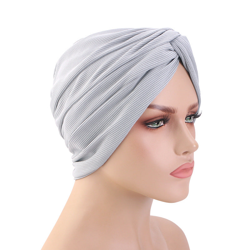 New Ethnic Style Fine Line Cross Twist Hat Turban Hat Indian Hat Turban Hat Jdt-163G