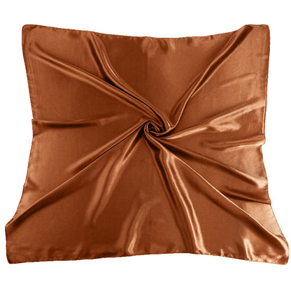 New Amazon Satin Square Scarf, Imitation Silk Pure Color Head Scarf, Ethnic Style Turban Hat Jdwj-28B