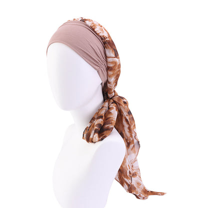 Elastic cotton hair band scarf hat chiffon ribbon headscarf cap toe cap all-match clothing hat