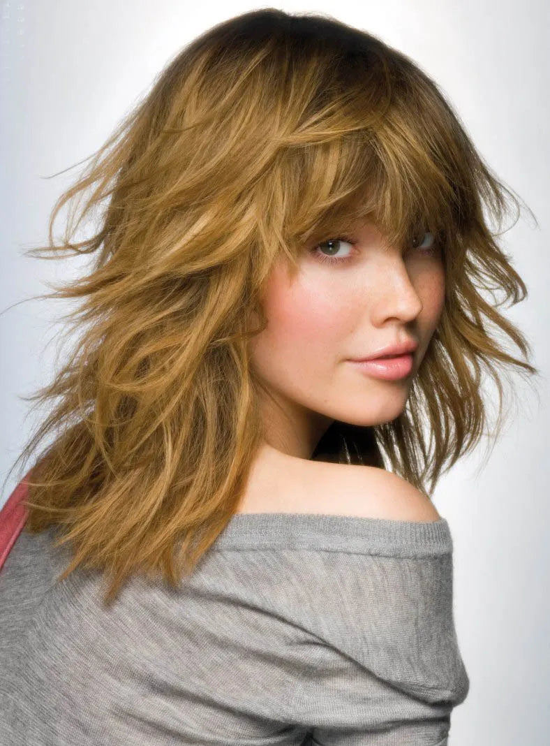 New Impressive Hairstyle Medium Wavy 12 Inches 100% Human Hair Wig