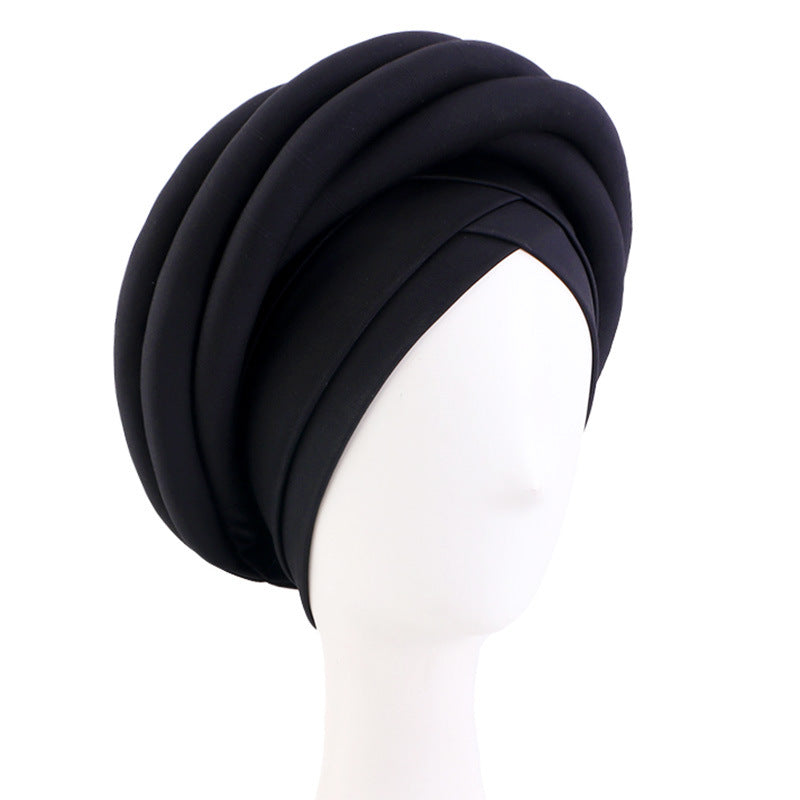 New Cross-border Hat Three-dimensional Twist Sponge African Hat Twist Hat Cross Ethnic Hat Baotou Hat JDT-497
