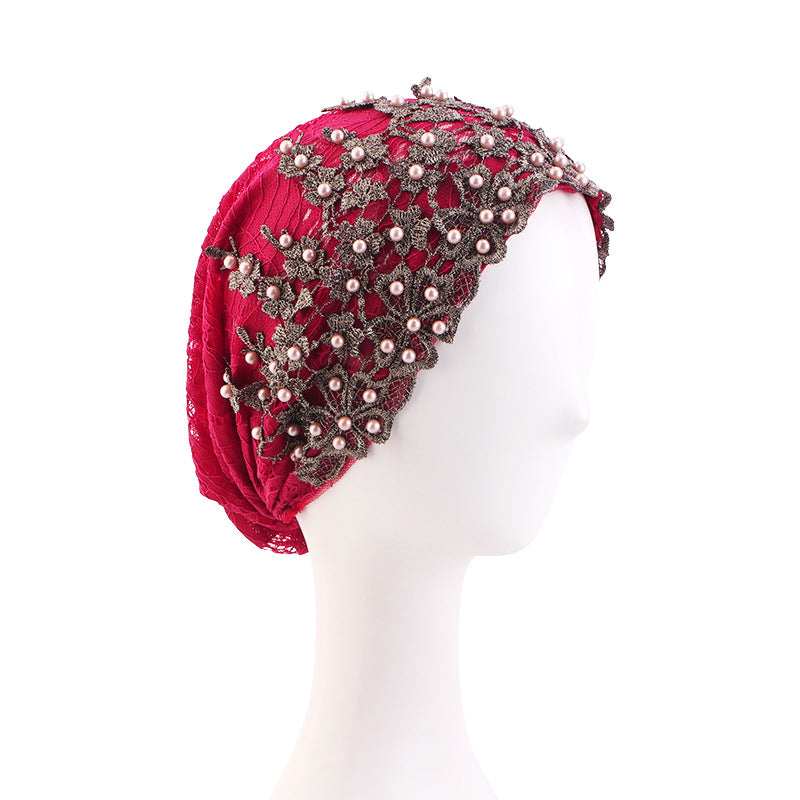 Cross-Border Sequined Beaded Hui Ethnic Hat Turban Hat Hair Care Headscarf Hat Jdt-501A