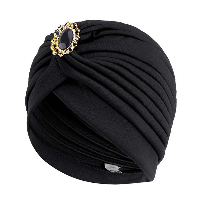 Cross-border new alloy diamond accessories Indian cap retro ethnic headscarf cap chemotherapy cap JDT-12J